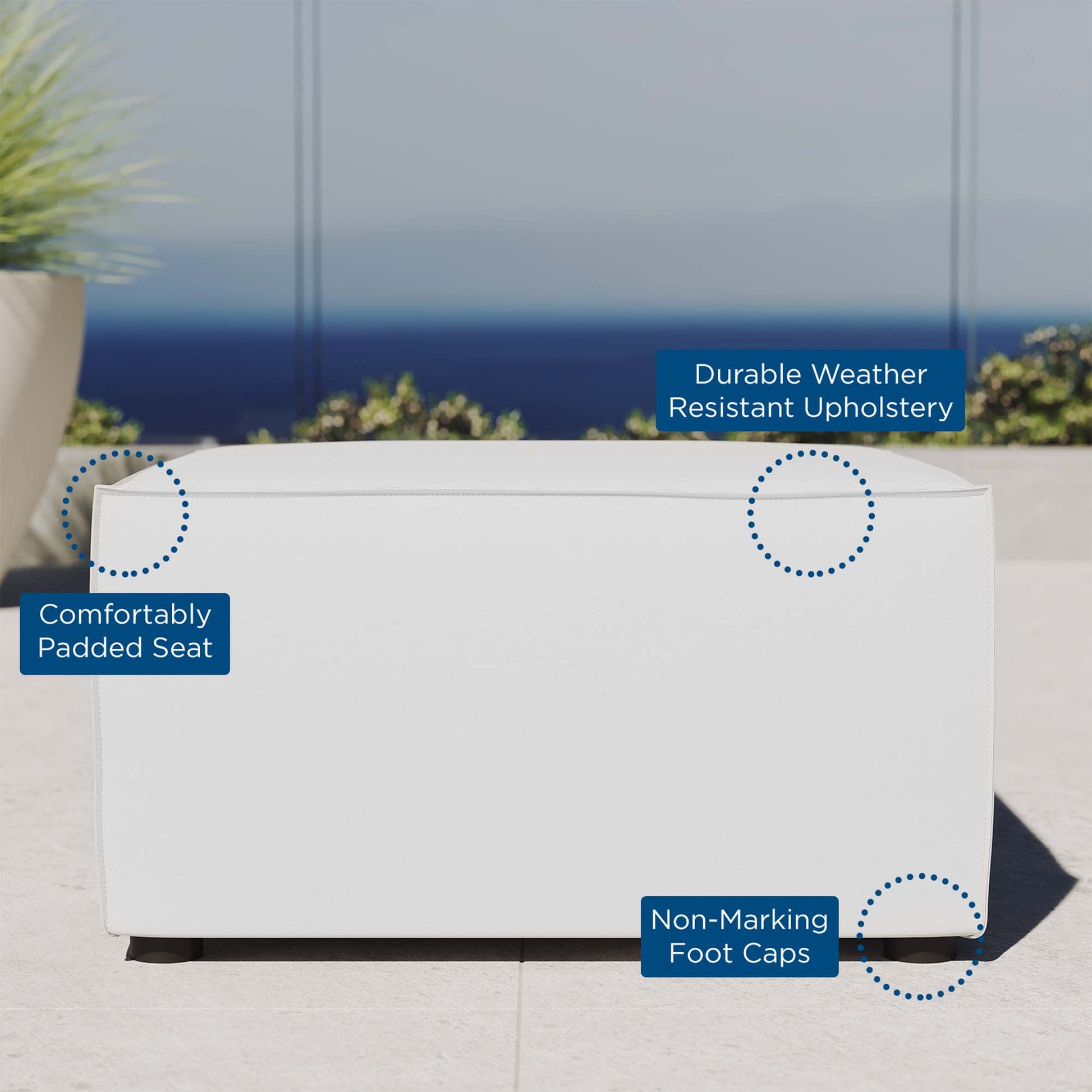 Saybrook Outdoor Patio Upholstered Sectional sofá Ottoman