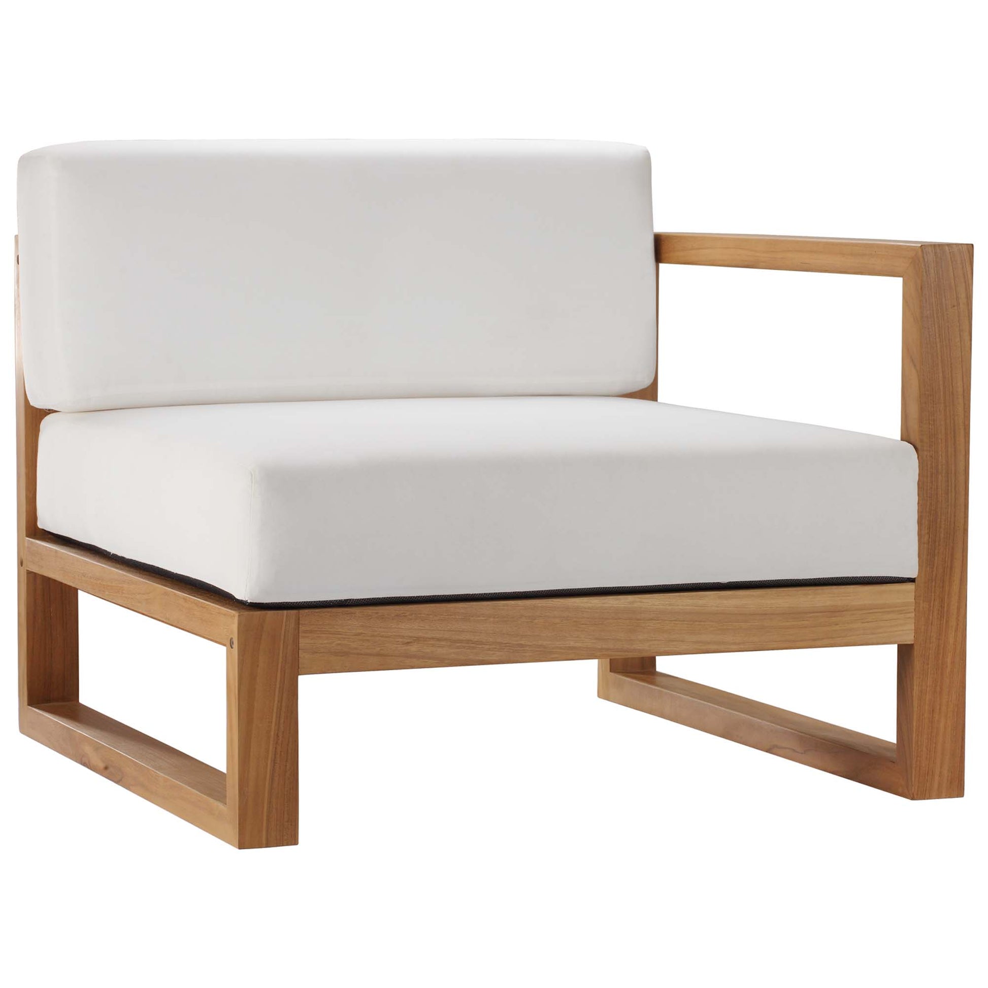 Upland 2-Piece Outdoor Patio Teak Wood Sectional sofá loveseat