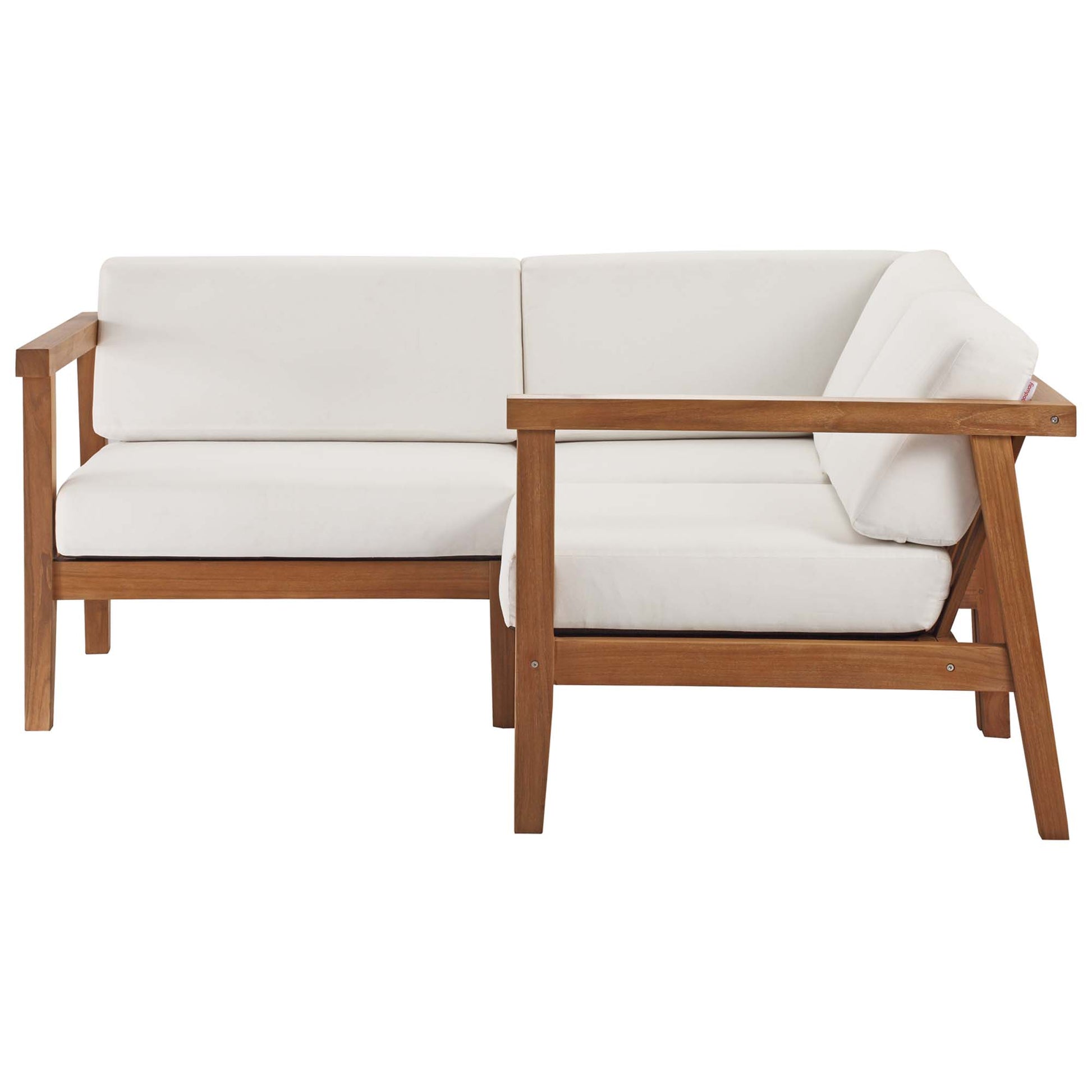 Bayport 3-Piece Outdoor Patio Teak Wood Sectional sofá Set