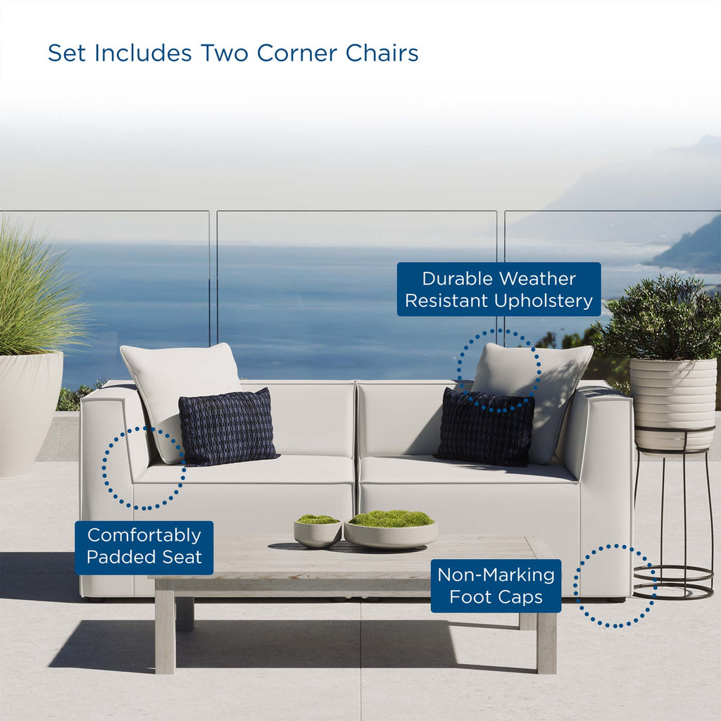 Saybrook 2-Piece Outdoor Patio Upholstered Sectional sofá loveseat