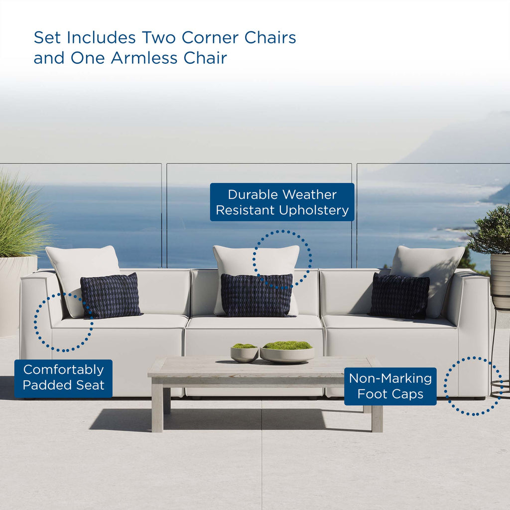 Saybrook 3-Piece Outdoor Patio Upholstered Sectional sofá