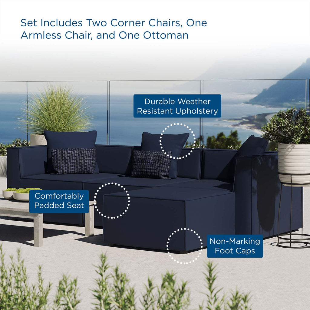 Saybrook 4-Piece Outdoor Patio Upholstered Sectional sofá
