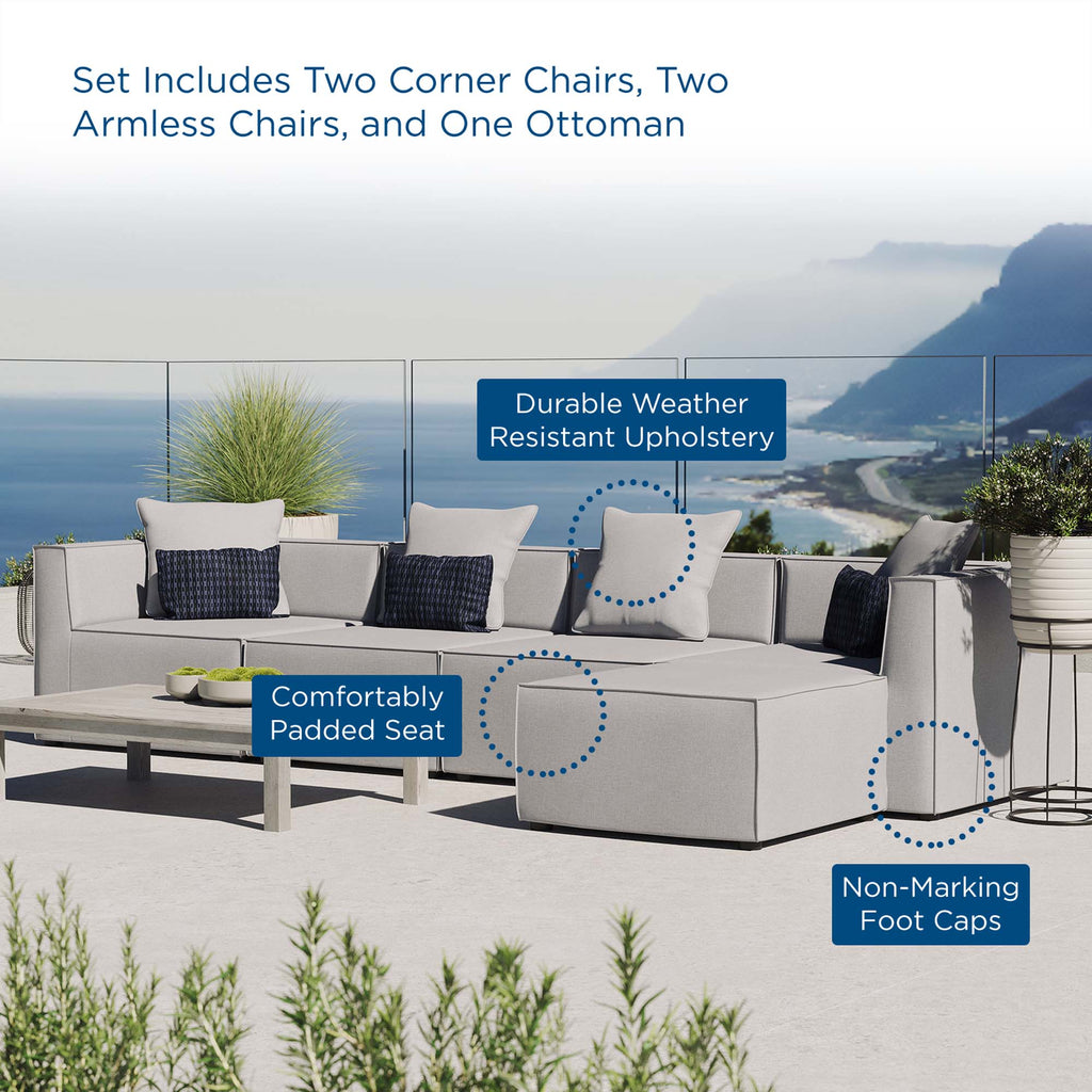 Saybrook 5-Piece Outdoor Patio Upholstered Sectional sofá