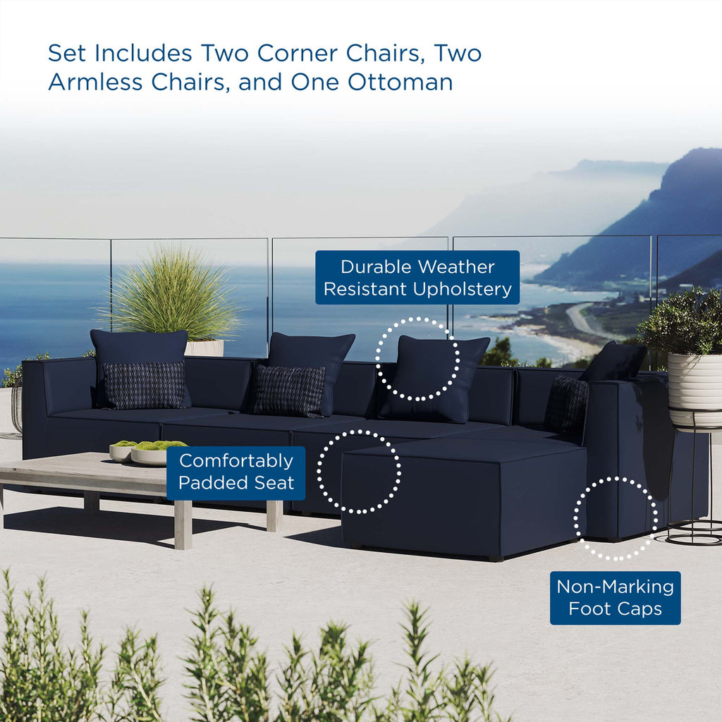 Saybrook 5-Piece Outdoor Patio Upholstered Sectional sofá