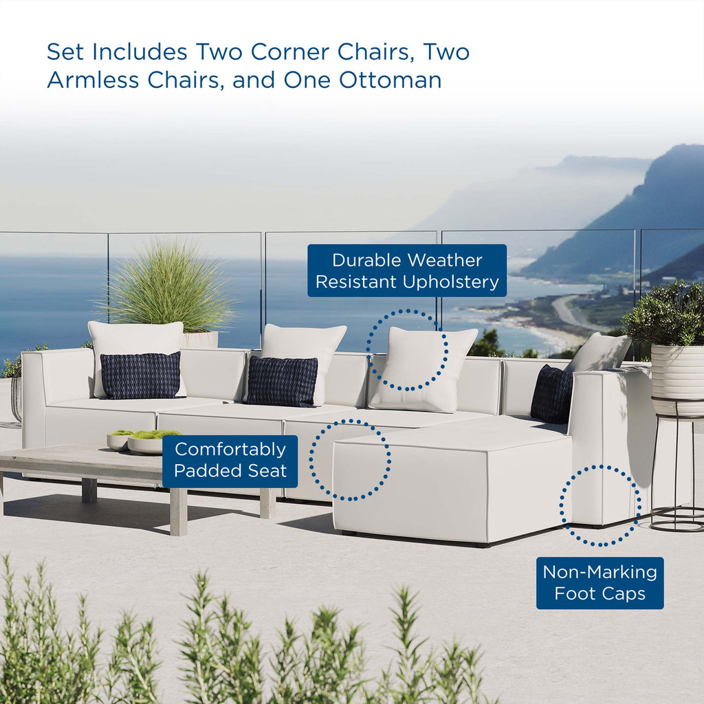Saybrook 5-Piece Outdoor Patio Upholstered Sectional sofá