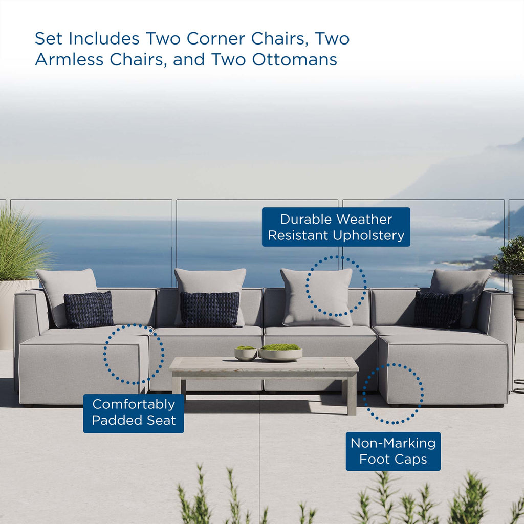 Saybrook 6-Piece Outdoor Patio Upholstered Sectional sofá