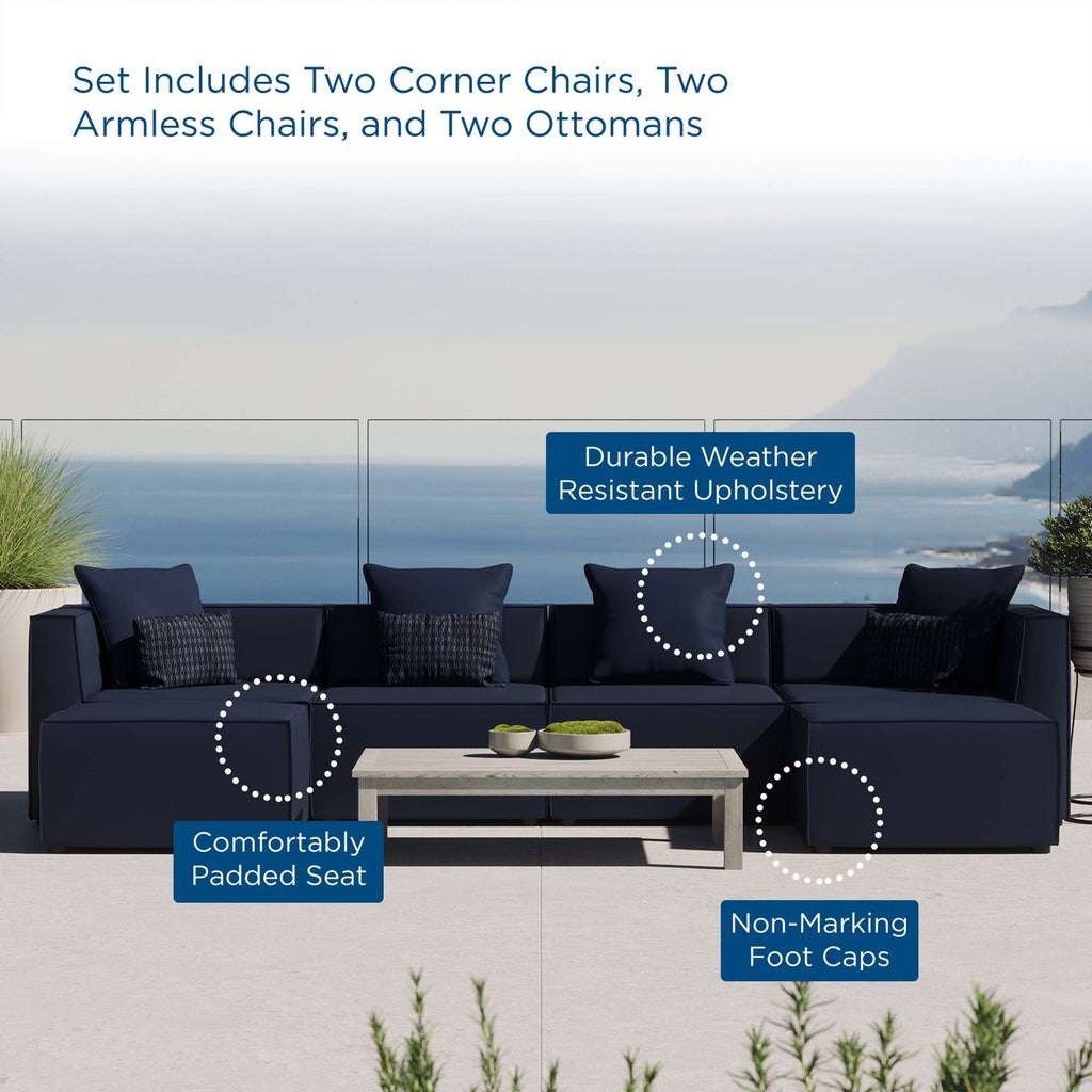 Saybrook 6-Piece Outdoor Patio Upholstered Sectional sofá