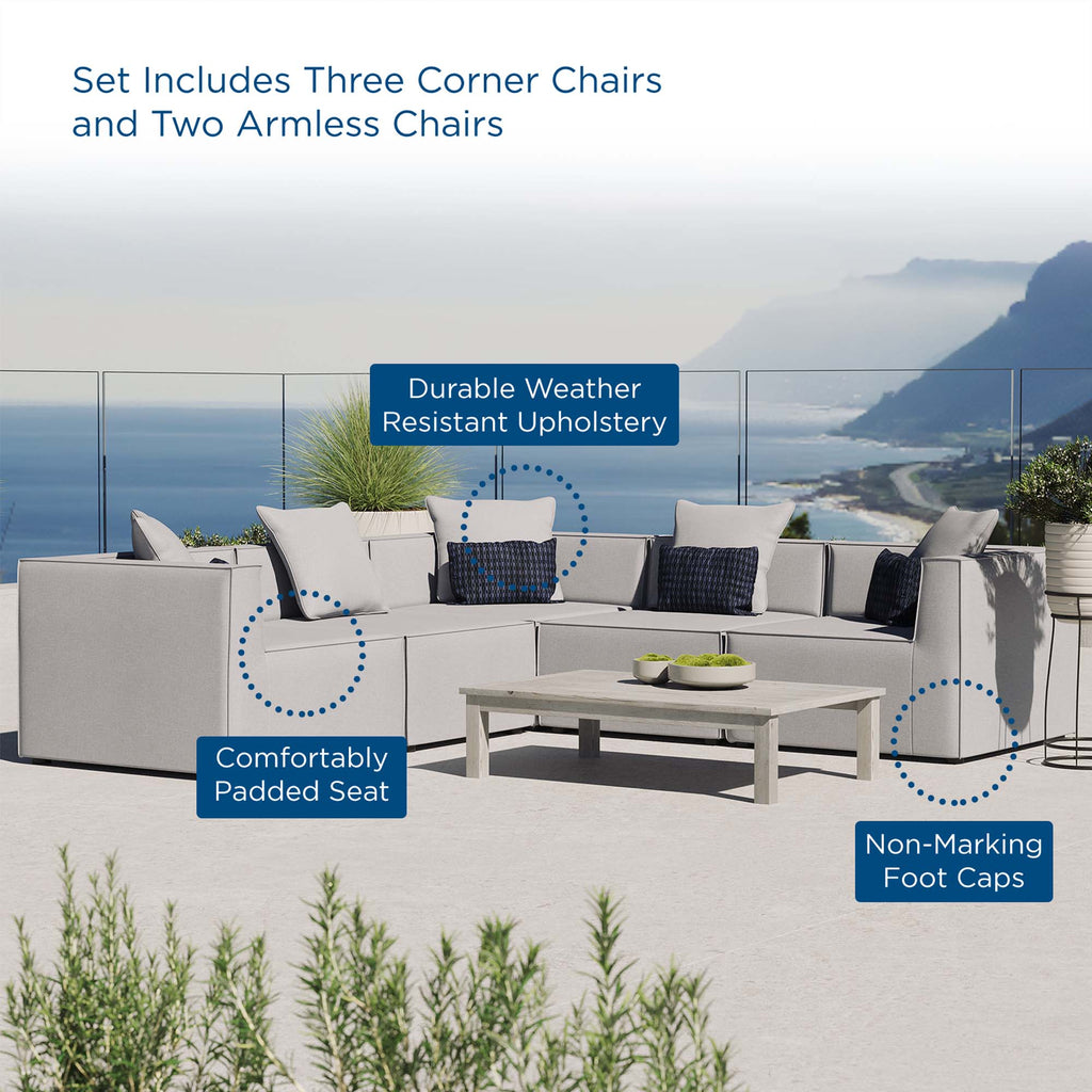 Saybrook 5-Piece Outdoor Patio Upholstered Sectional sofá