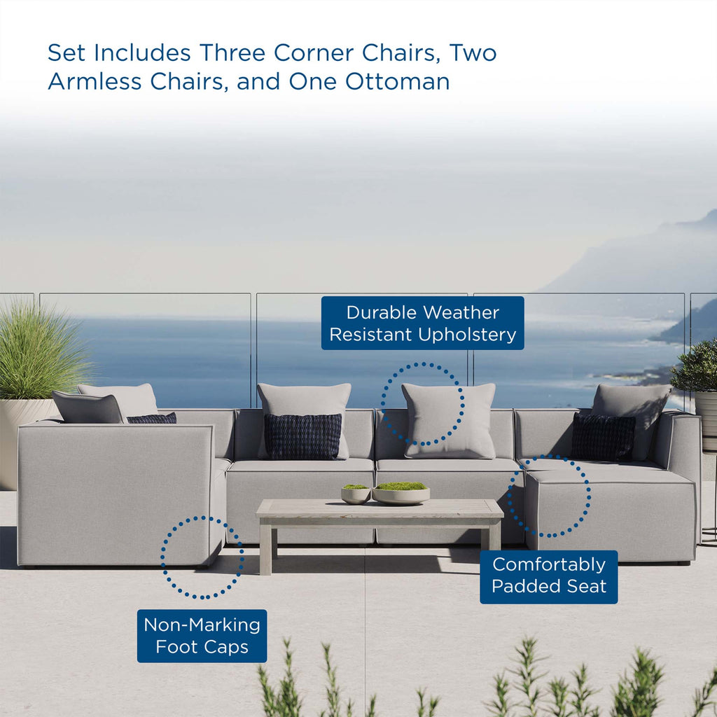 Saybrook 6-Piece Outdoor Patio Upholstered Sectional sofá