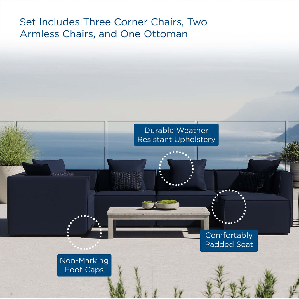 Saybrook 6-Piece Outdoor Patio Upholstered Sectional sofá