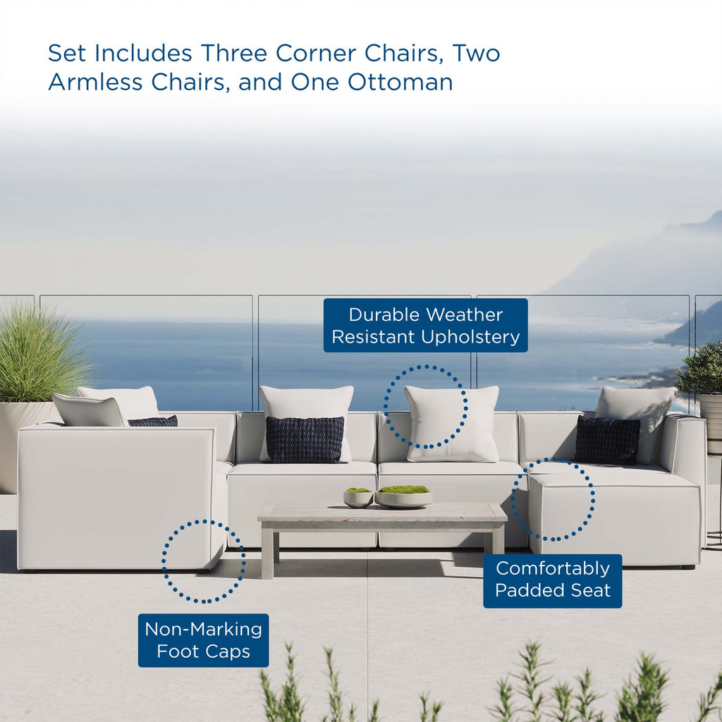 Saybrook 6-Piece Outdoor Patio Upholstered Sectional sofá