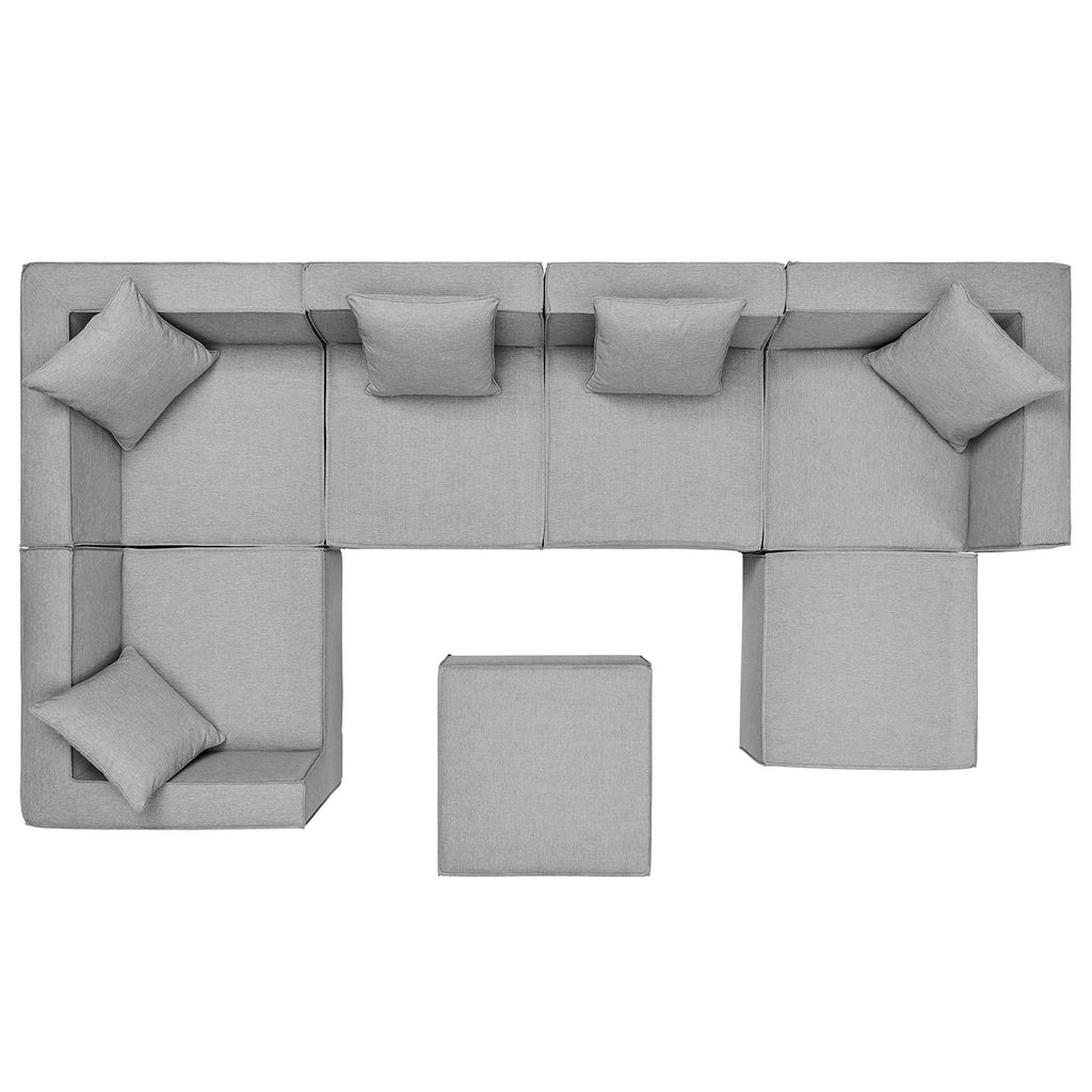 Saybrook 7-Piece Outdoor Patio Upholstered Sectional sofá