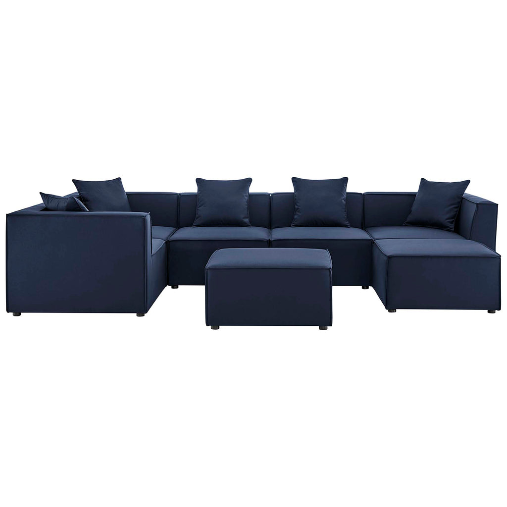 Saybrook 7-Piece Outdoor Patio Upholstered Sectional sofá