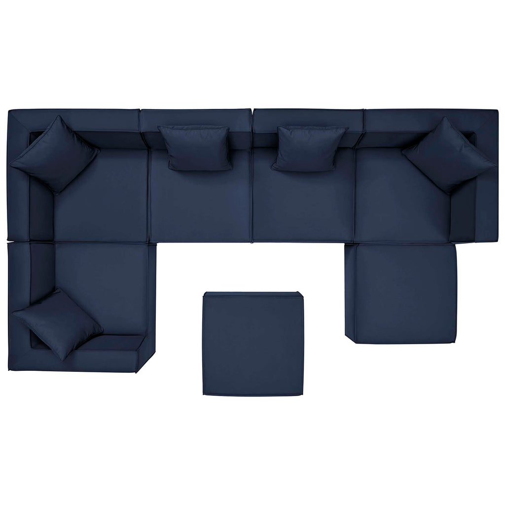 Saybrook 7-Piece Outdoor Patio Upholstered Sectional sofá