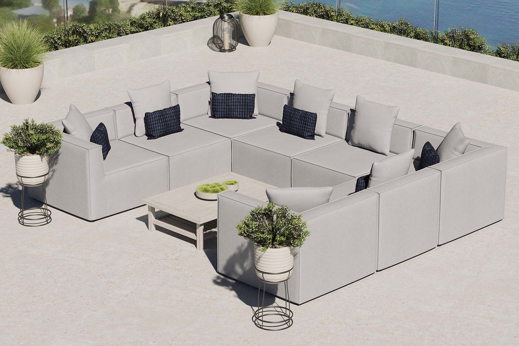 Saybrook 8-Piece Outdoor Patio Upholstered Sectional sofá