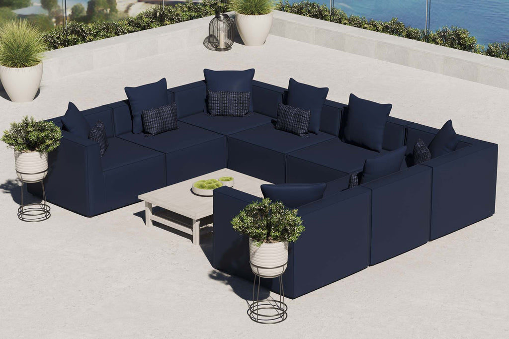 Saybrook 8-Piece Outdoor Patio Upholstered Sectional sofá