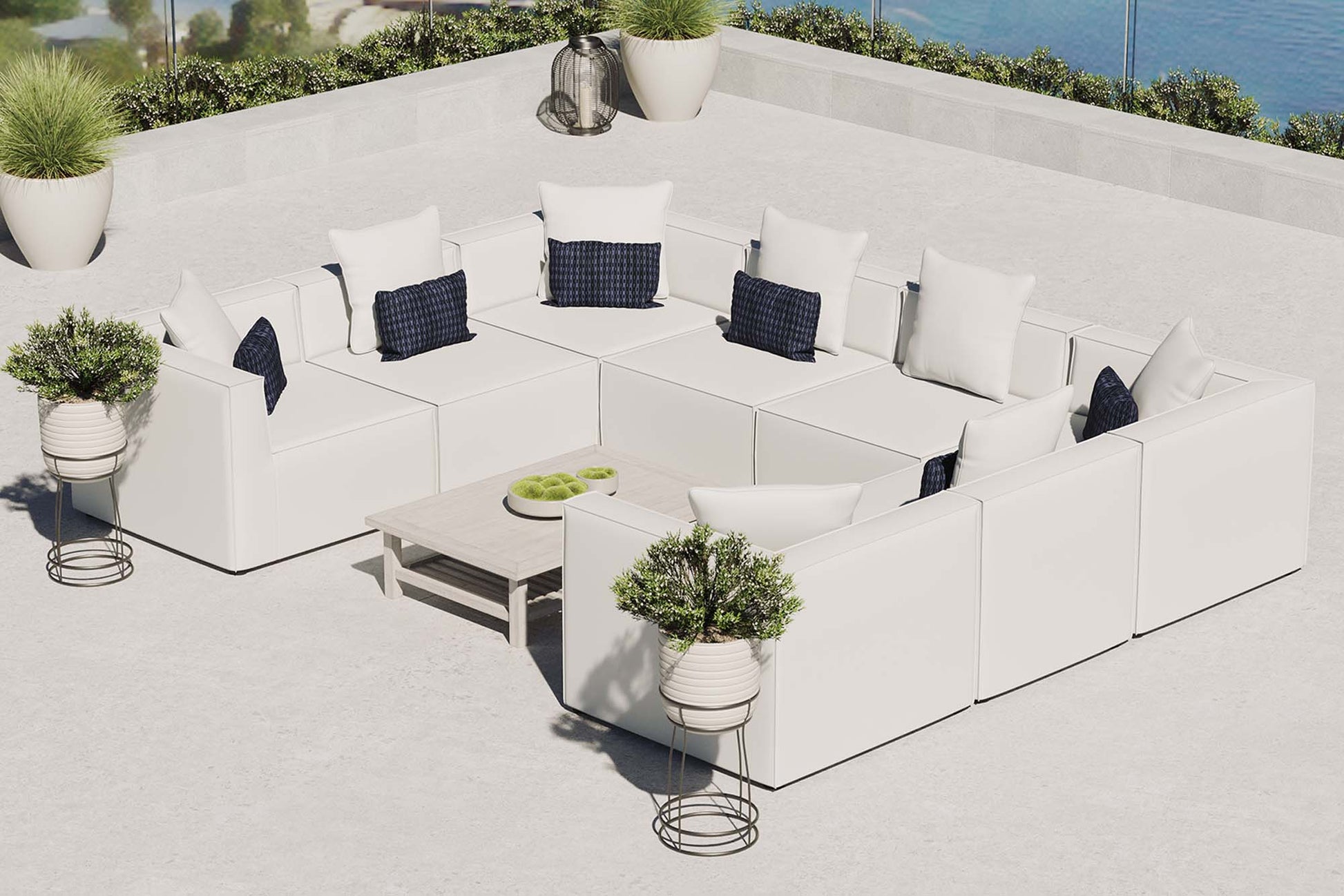 Saybrook 8-Piece Outdoor Patio Upholstered Sectional sofá
