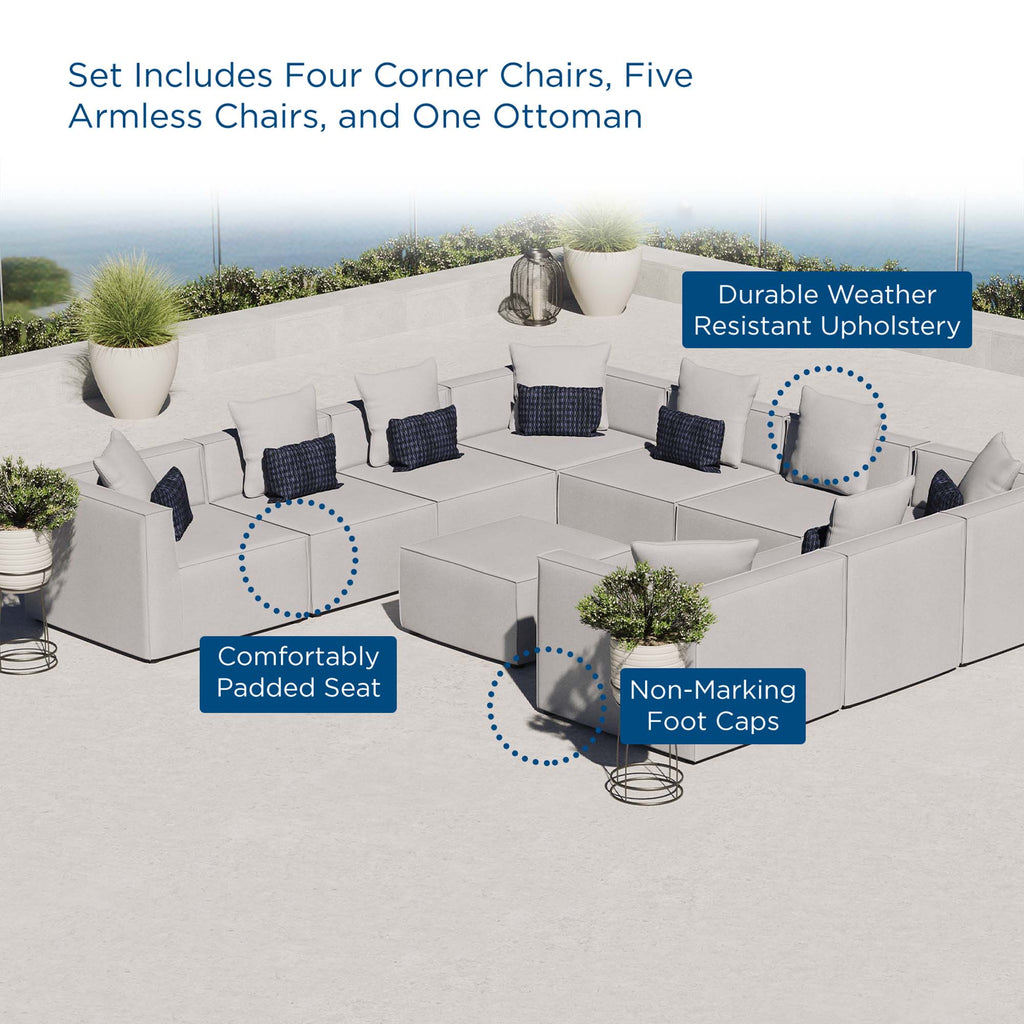 Saybrook 10-Piece Outdoor Patio Upholstered Sectional sofá