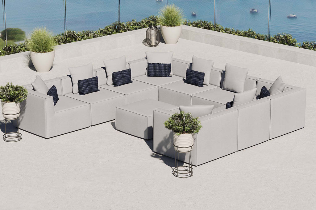 Saybrook 10-Piece Outdoor Patio Upholstered Sectional sofá