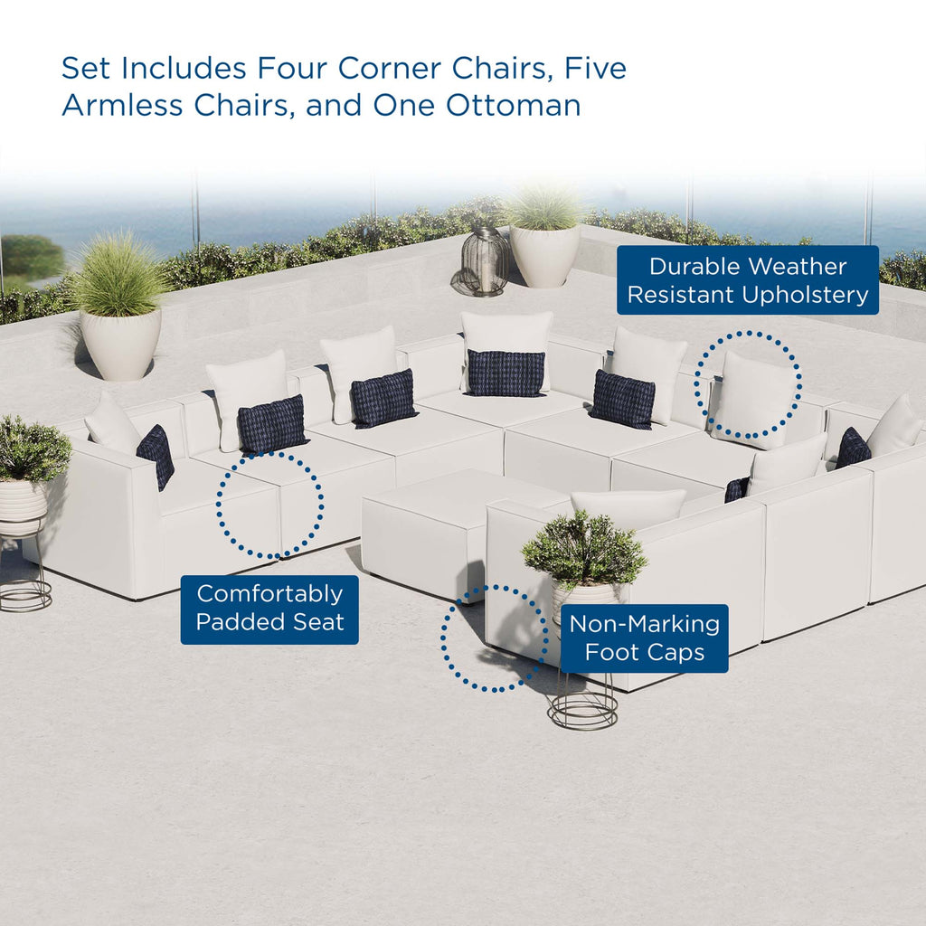 Saybrook 10-Piece Outdoor Patio Upholstered Sectional sofá