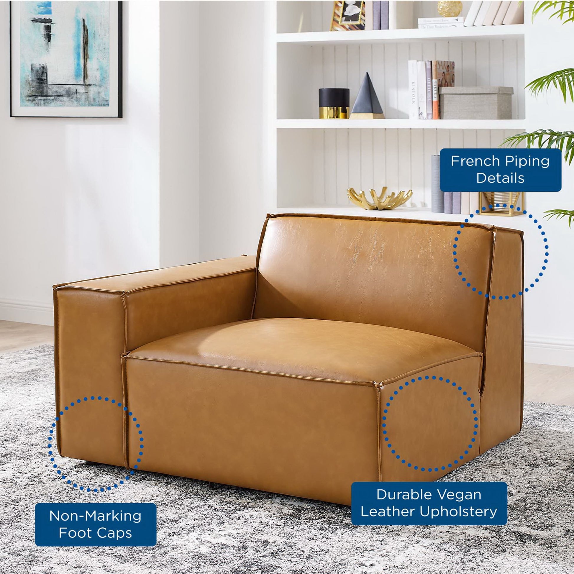 Restore Left-Arm Vegan Leather Sectional sofá silla