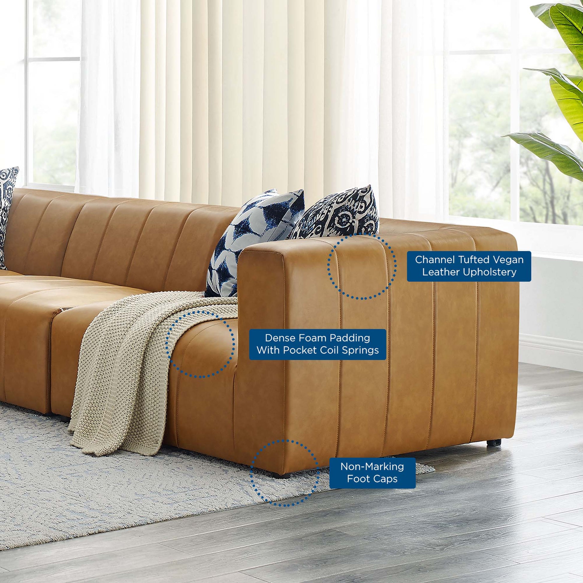 Bartlett 5-Piece Vegan Leather Sectional sofá