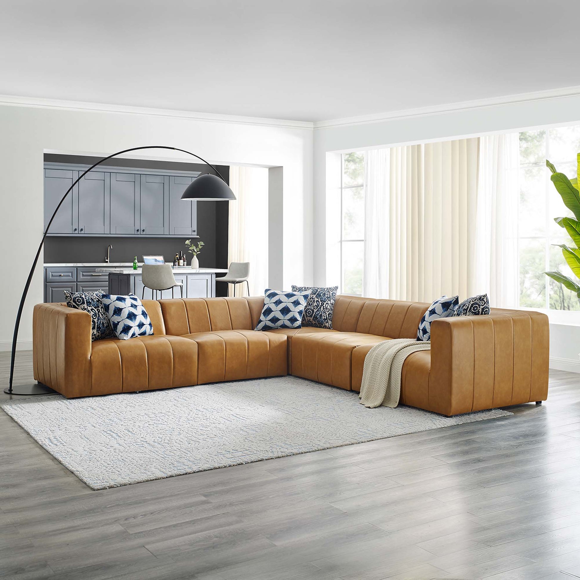 Bartlett 5-Piece Vegan Leather Sectional sofá
