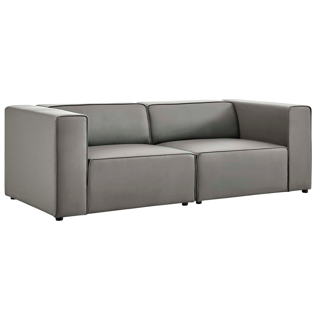 Mingle 2-Piece Vegan Leather Sectional sofá loveseat