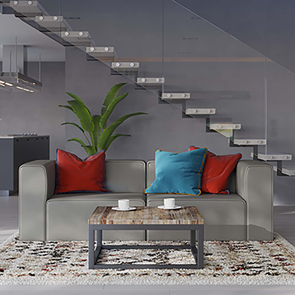 Mingle 2-Piece Vegan Leather Sectional sofá loveseat