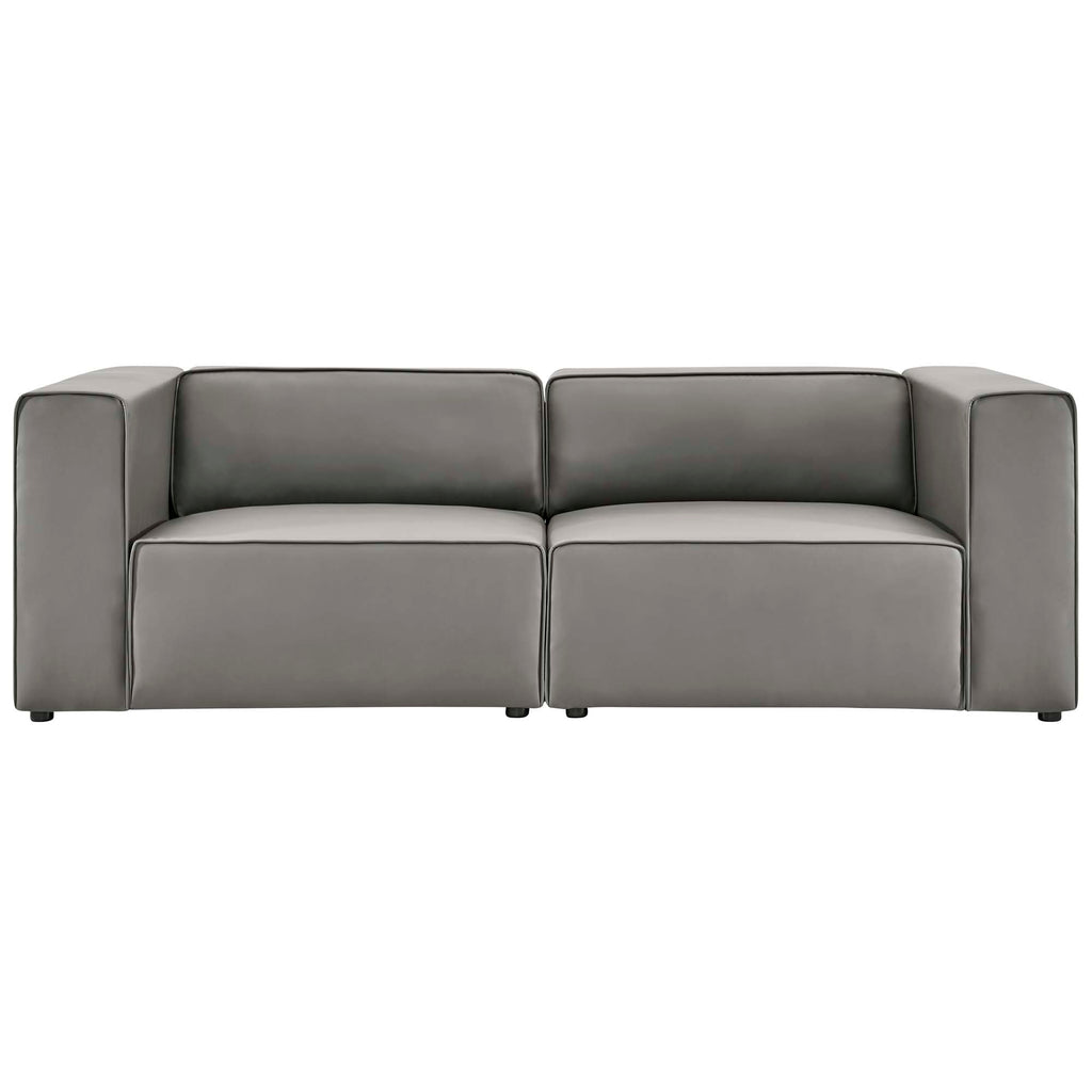 Mingle 2-Piece Vegan Leather Sectional sofá loveseat