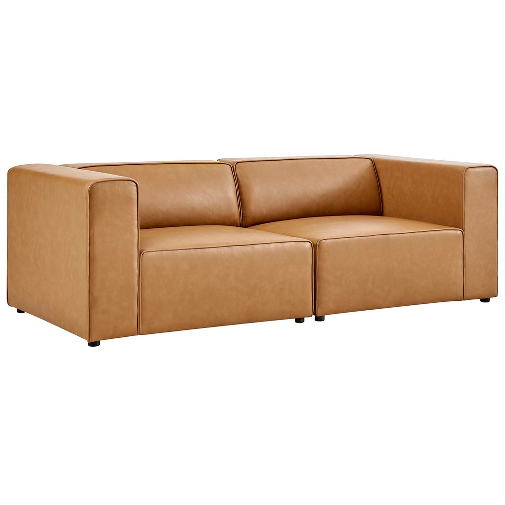 Mingle 2-Piece Vegan Leather Sectional sofá loveseat