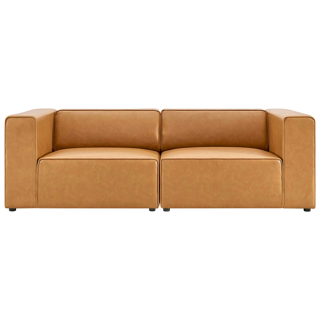 Mingle 2-Piece Vegan Leather Sectional sofá loveseat