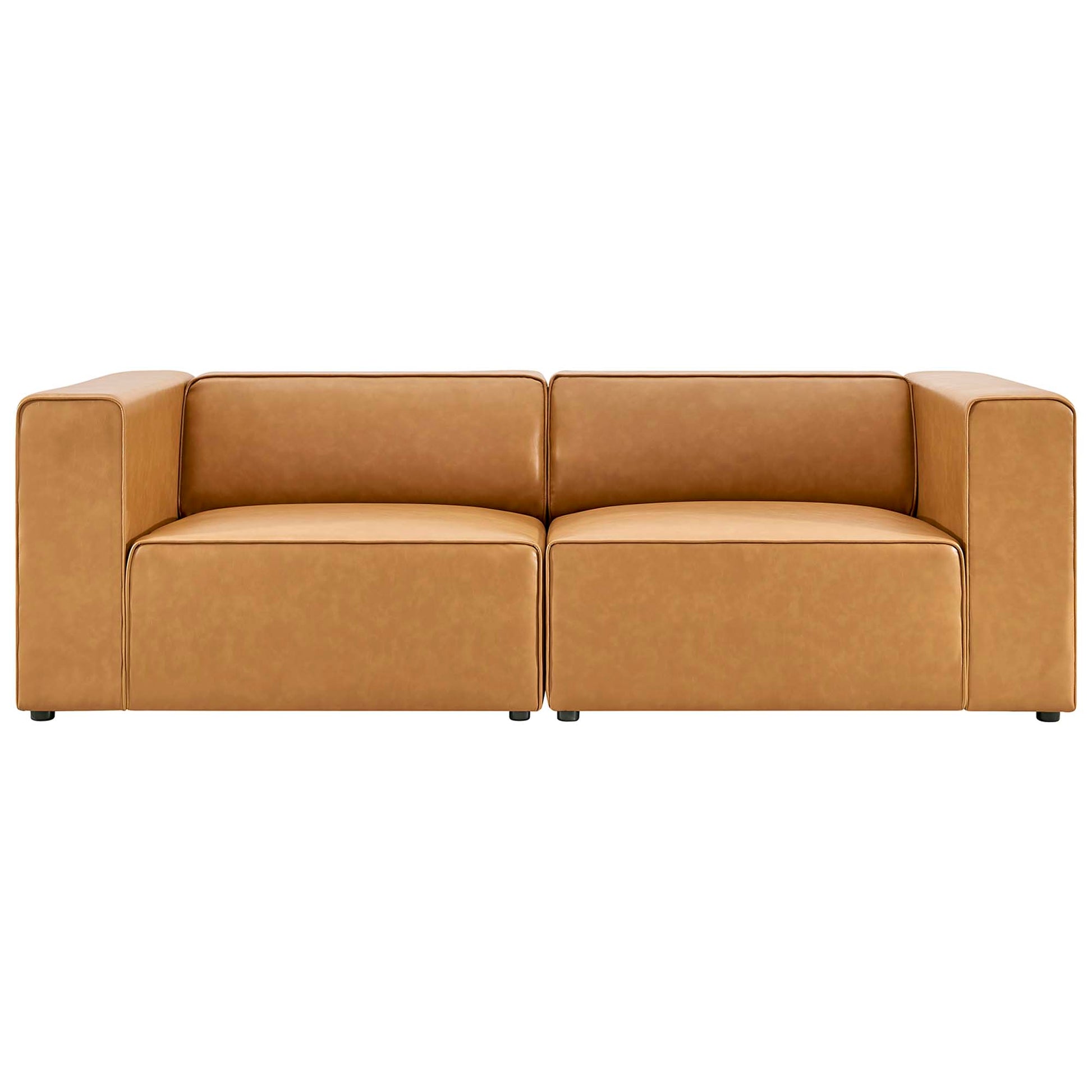 Mingle 2-Piece Vegan Leather Sectional sofá loveseat