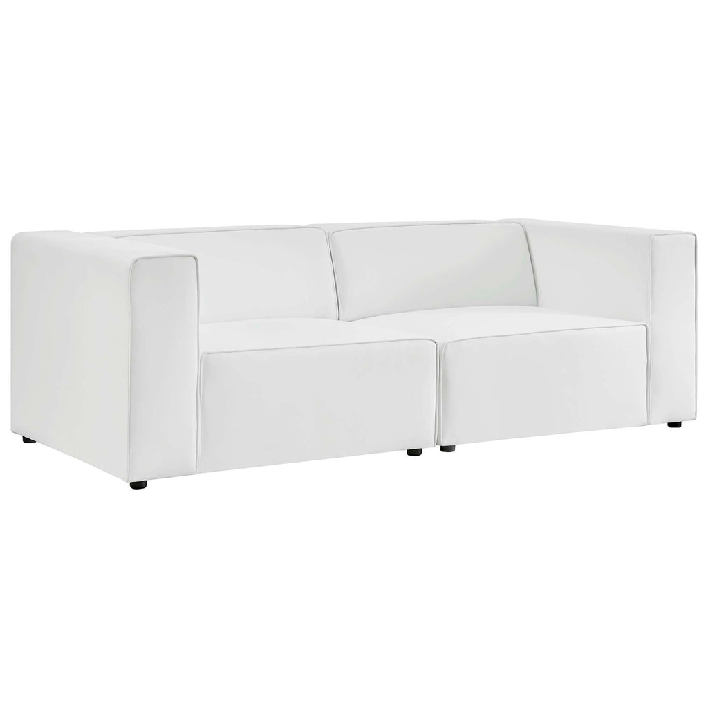 Mingle 2-Piece Vegan Leather Sectional sofá loveseat