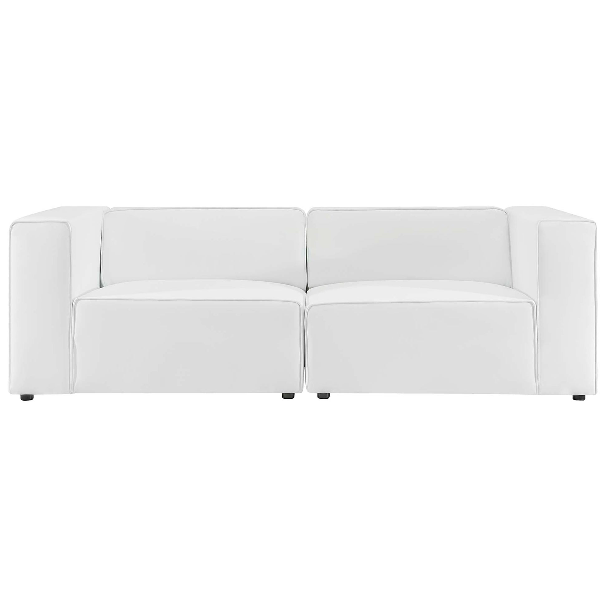 Mingle 2-Piece Vegan Leather Sectional sofá loveseat