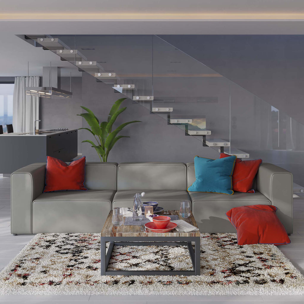 Mingle 3-Piece Vegan Leather Sectional sofá