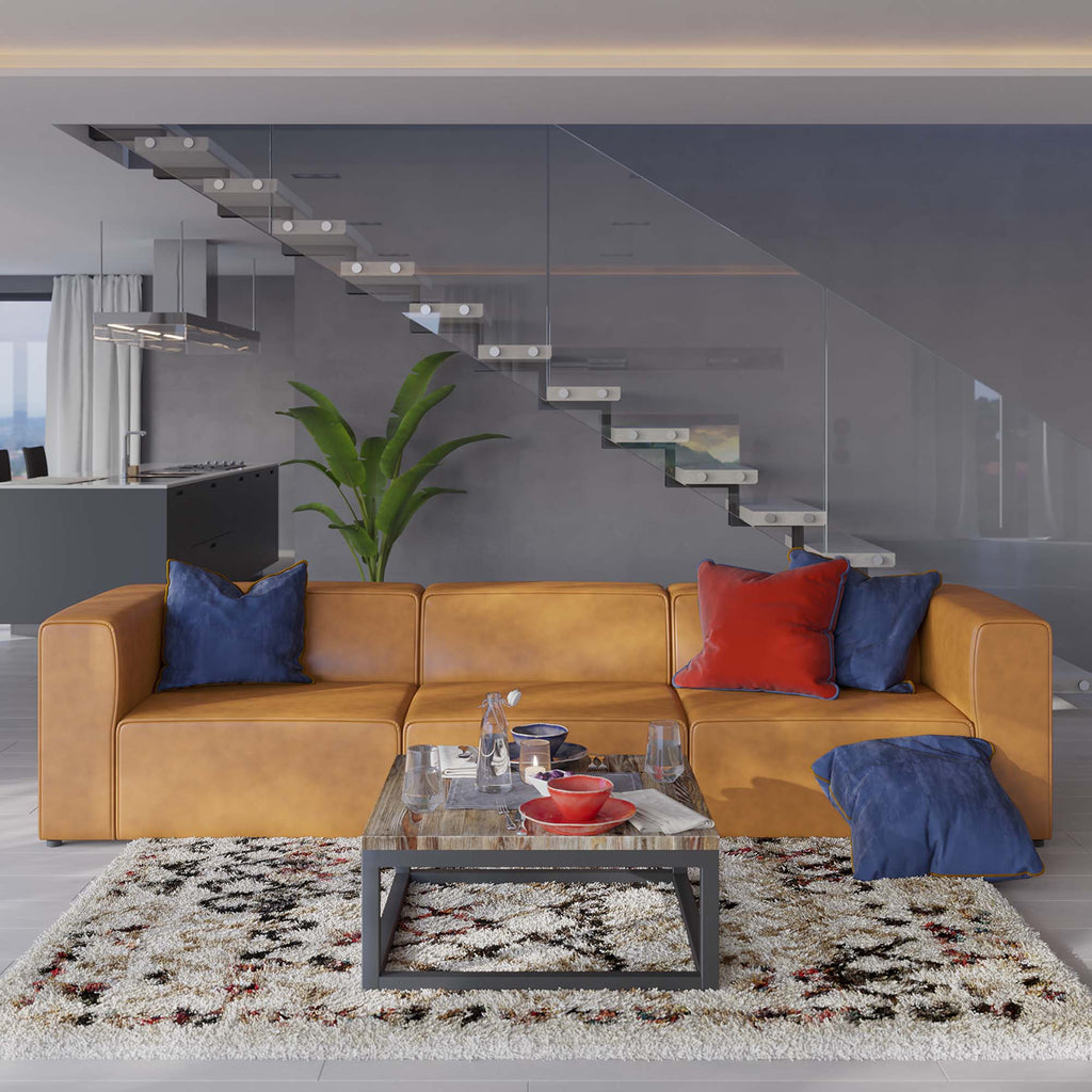 Mingle 3-Piece Vegan Leather Sectional sofá