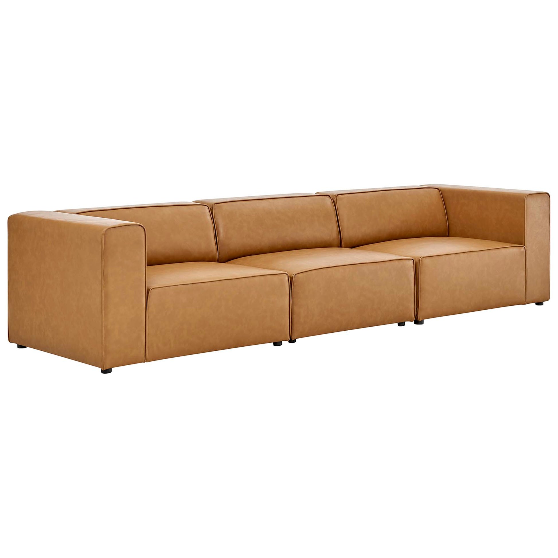Mingle 3-Piece Vegan Leather Sectional sofá