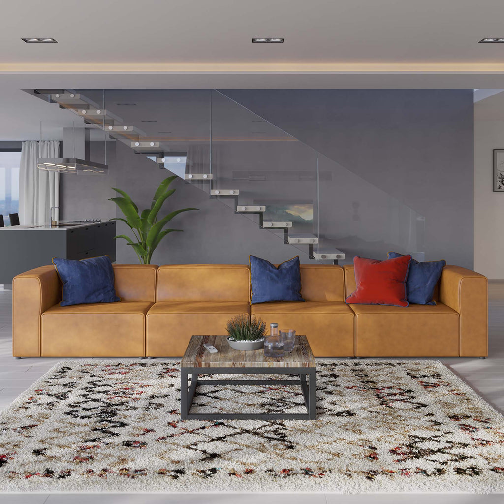 Mingle 4-Piece Vegan Leather Sectional sofá