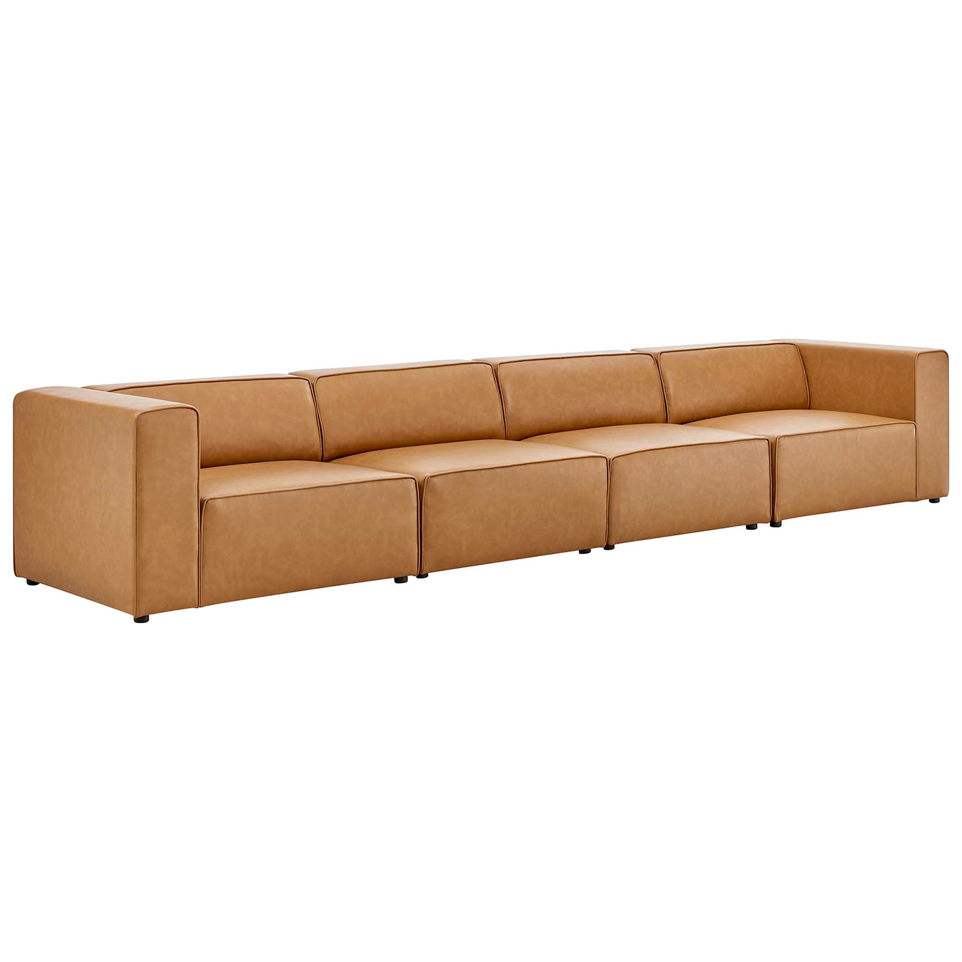 Mingle 4-Piece Vegan Leather Sectional sofá