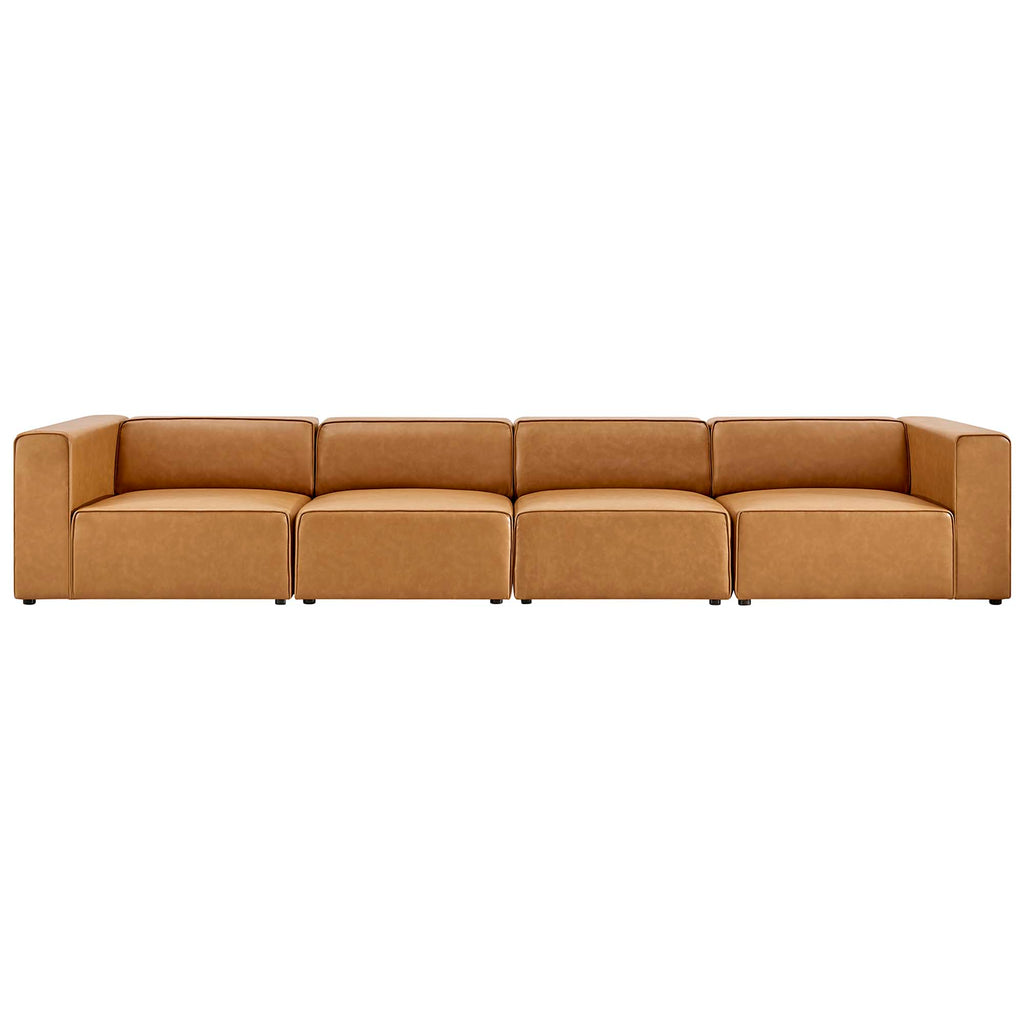 Mingle 4-Piece Vegan Leather Sectional sofá