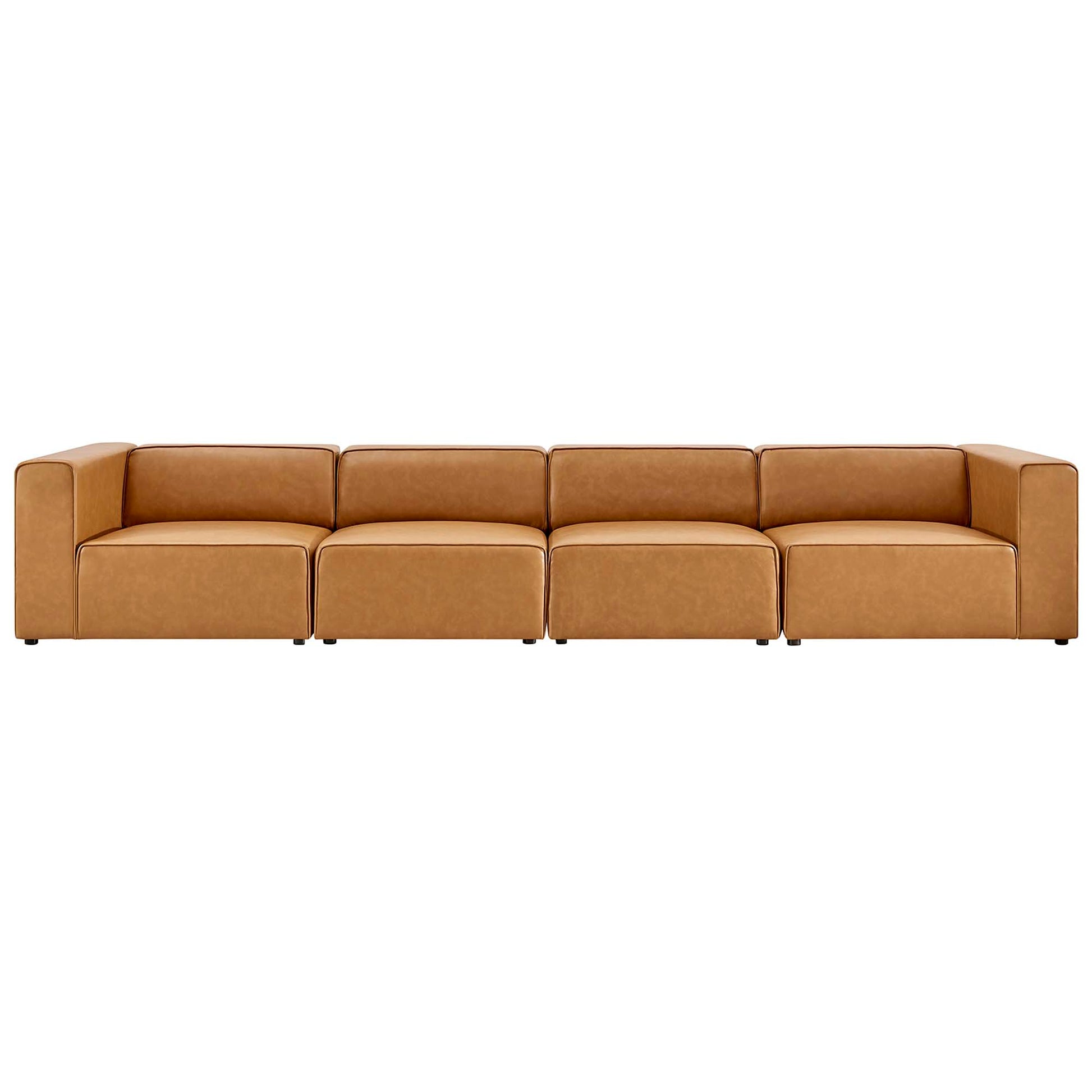 Mingle 4-Piece Vegan Leather Sectional sofá