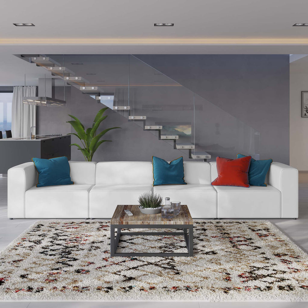 Mingle 4-Piece Vegan Leather Sectional sofá