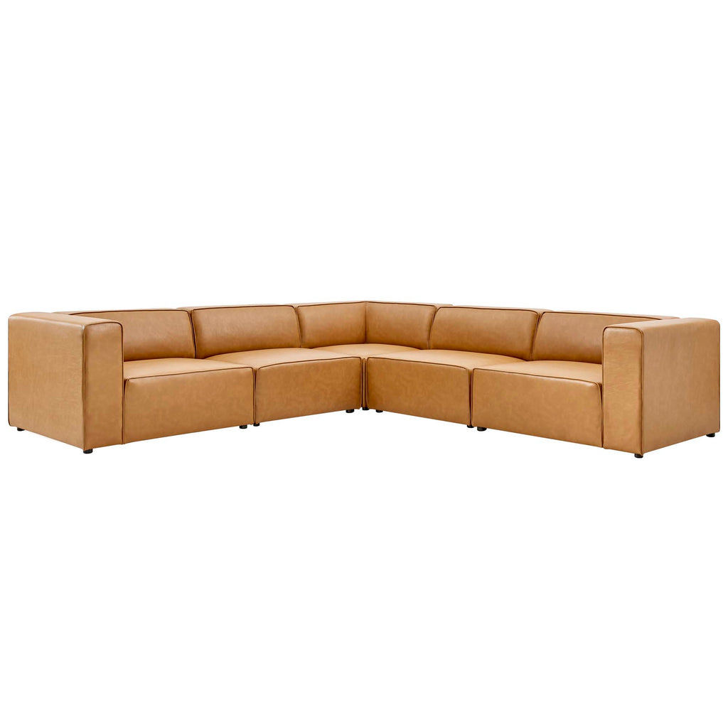 Mingle 5-Piece Vegan Leather Sectional sofá