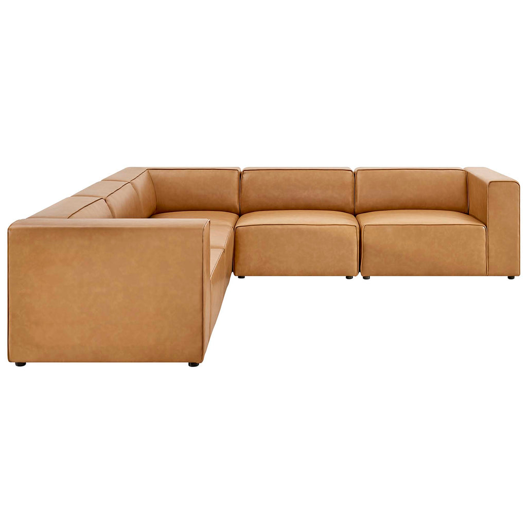 Mingle 5-Piece Vegan Leather Sectional sofá