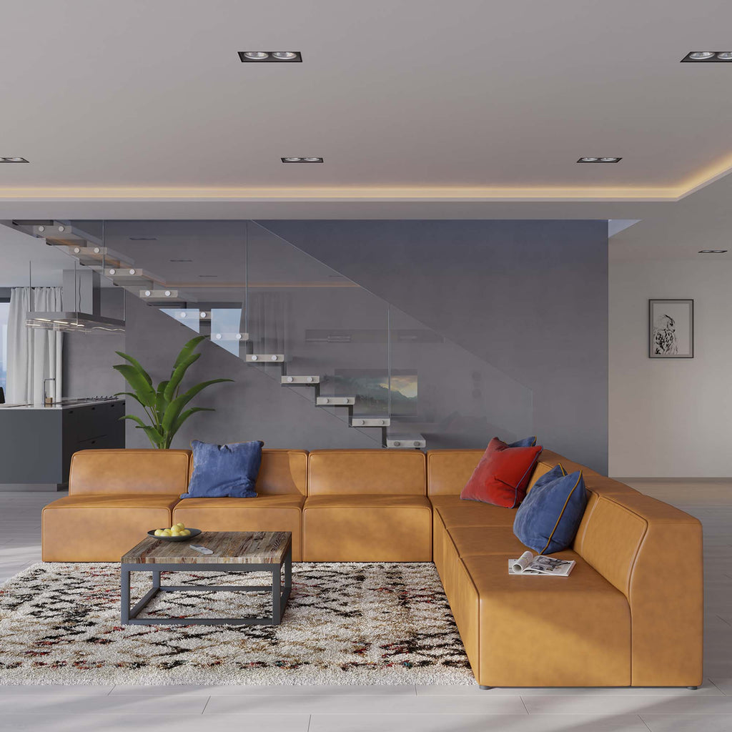 Mingle 7-Piece Vegan Leather Sectional sofá