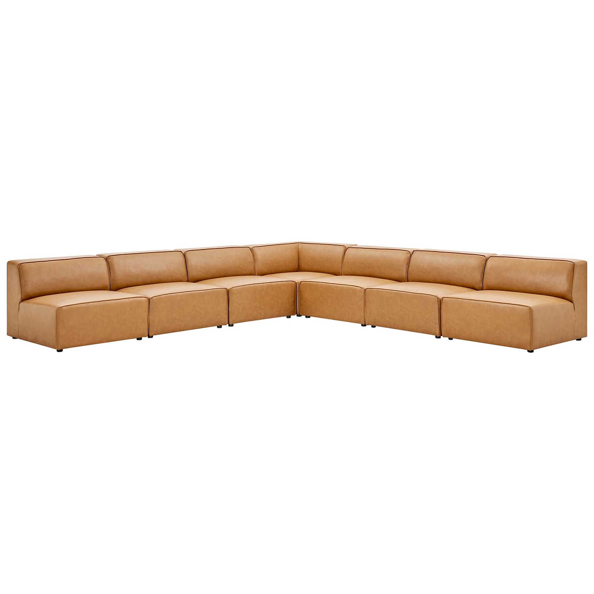 Mingle 7-Piece Vegan Leather Sectional sofá