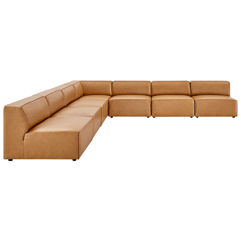 Mingle 7-Piece Vegan Leather Sectional sofá