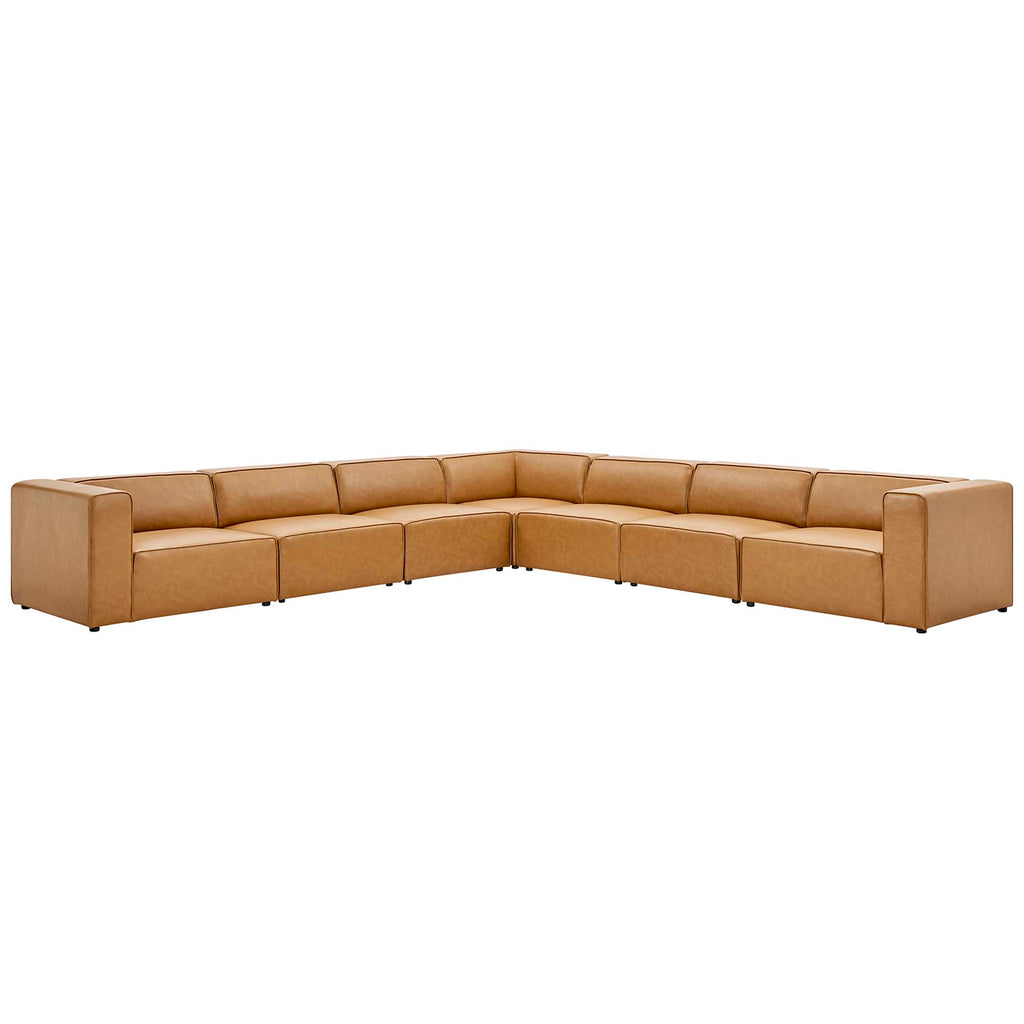 Mingle 7-Piece Vegan Leather Sectional sofá