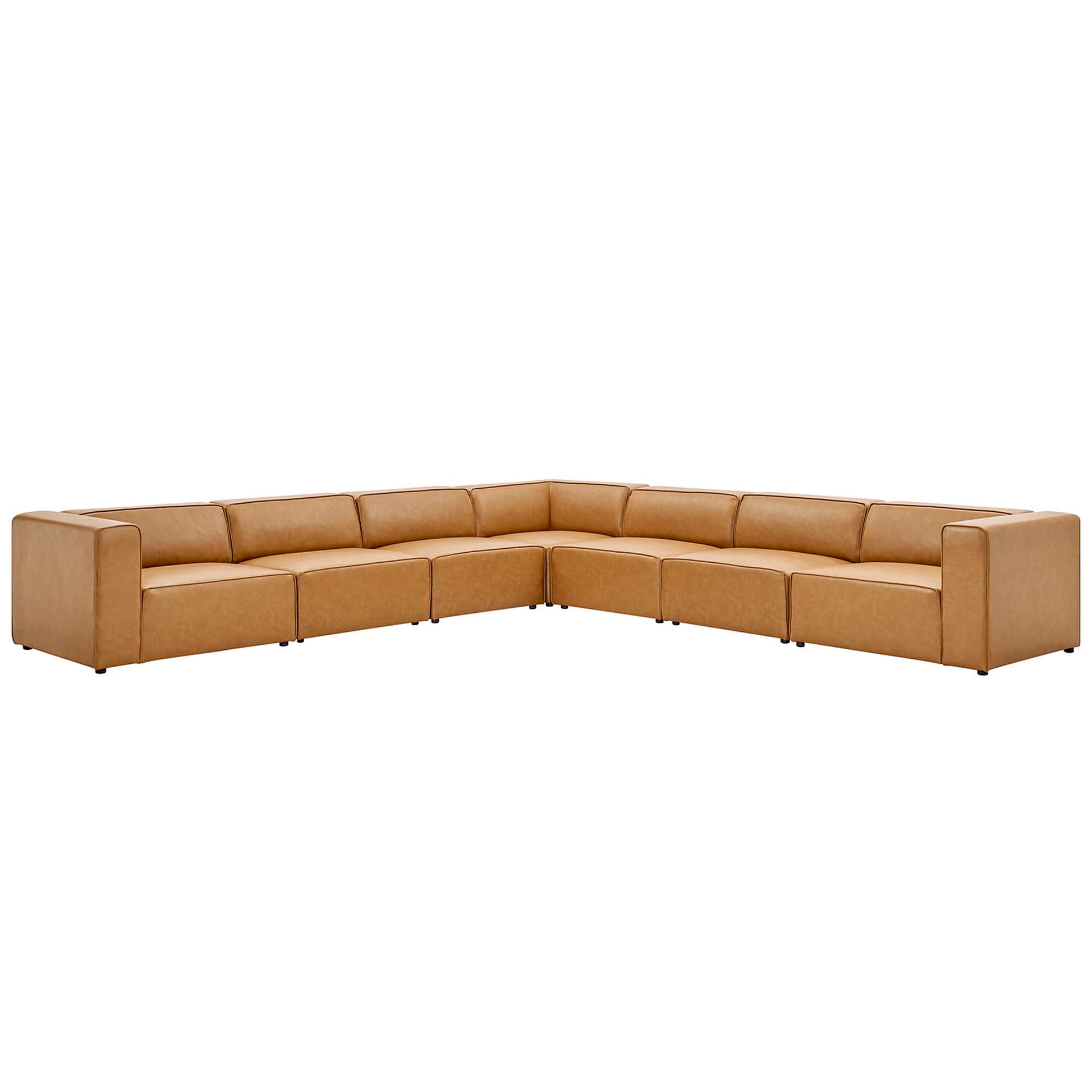 Mingle 7-Piece Vegan Leather Sectional sofá